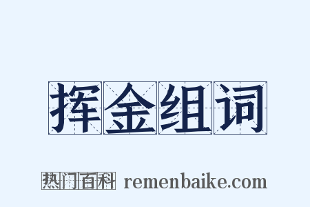 挥金组词是什么意思的图片